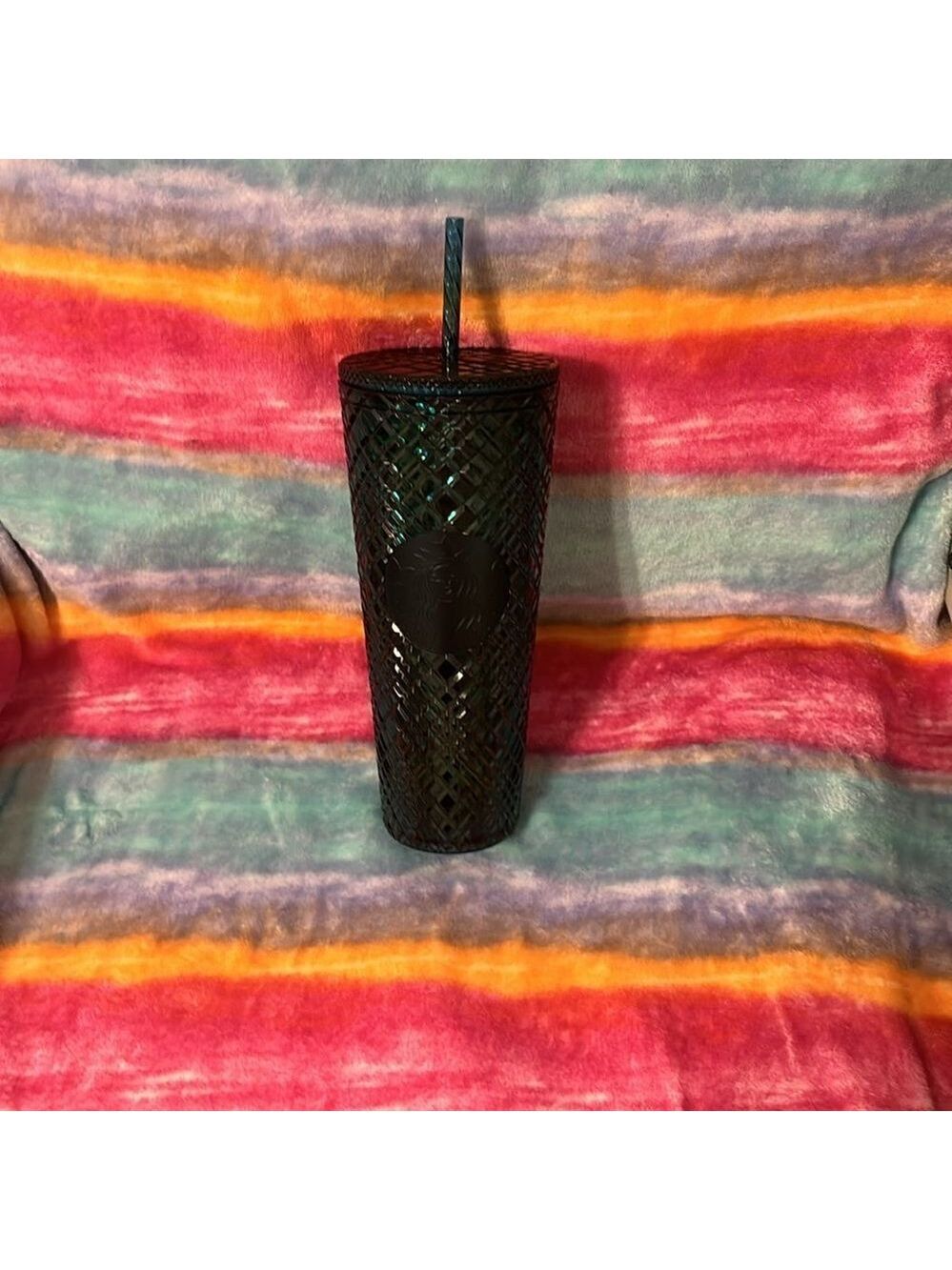 Starbucks 2021 Blue Jeweled Studded Venti Tumbler 24oz Cold Cup - Picture 5 of 7